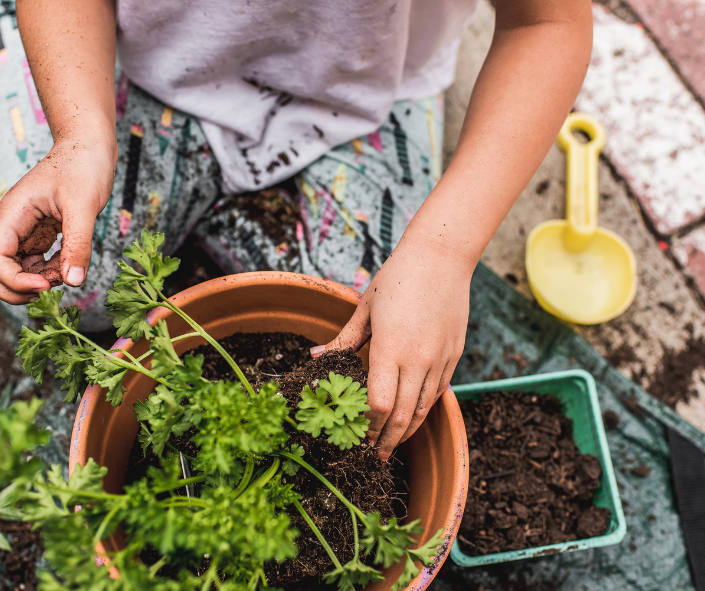 child gardening