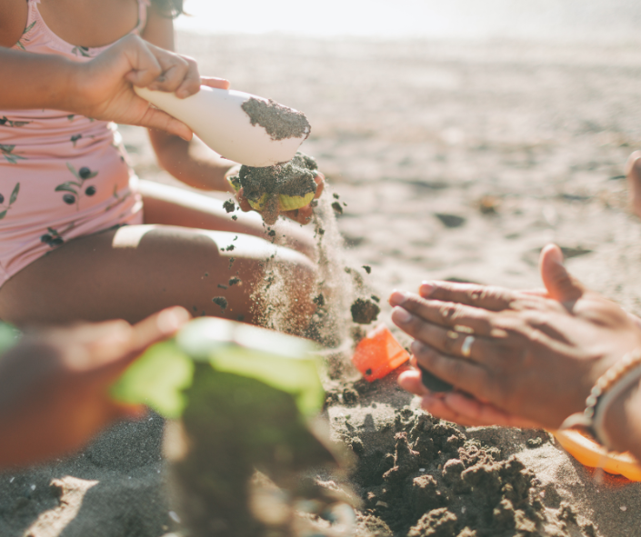 Child playing on the beach