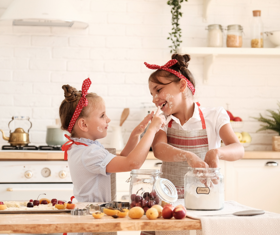 the girls in the kitchen, cooking together